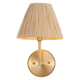 Malaya Bohemian Coastal Metal Pleated Paper Shade LED Vanity Light