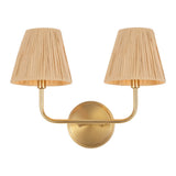 Malaya Bohemian Coastal Metal Pleated Paper Shade LED Vanity Light