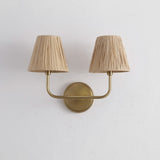 Malaya Bohemian Coastal Metal Pleated Paper Shade LED Vanity Light