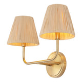 Malaya Bohemian Coastal Metal Pleated Paper Shade LED Vanity Light