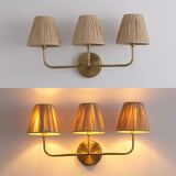 Malaya Bohemian Coastal Metal Pleated Paper Shade LED Vanity Light