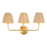 Malaya Bohemian Coastal Metal Pleated Paper Shade LED Vanity Light