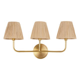Malaya Bohemian Coastal Metal Pleated Paper Shade LED Vanity Light