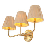 Malaya Bohemian Coastal Metal Pleated Paper Shade LED Vanity Light