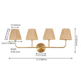 Malaya Bohemian Coastal Metal Pleated Paper Shade LED Vanity Light