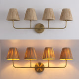 Malaya Bohemian Coastal Metal Pleated Paper Shade LED Vanity Light
