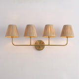 Malaya Bohemian Coastal Metal Pleated Paper Shade LED Vanity Light