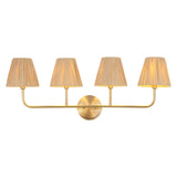 Malaya Bohemian Coastal Metal Pleated Paper Shade LED Vanity Light