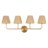 Malaya Bohemian Coastal Metal Pleated Paper Shade LED Vanity Light