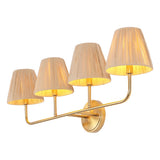 Malaya Bohemian Coastal Metal Pleated Paper Shade LED Vanity Light