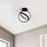 Nicole Modern Minimalist Aluminum Ring Integrated LED Semi Flush Mount - JONATHAN Y