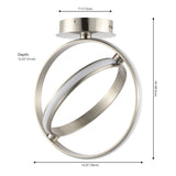 Nicole Modern Minimalist Aluminum Ring Integrated LED Semi Flush Mount - JONATHAN Y