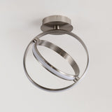Nicole Modern Minimalist Aluminum Ring Integrated LED Semi Flush Mount - JONATHAN Y