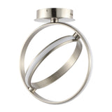 Nicole Modern Minimalist Aluminum Ring Integrated LED Semi Flush Mount - JONATHAN Y