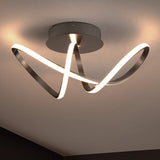 Chantelle 19.5" Modern Minimalist Aluminum Loop Integrated LED Semi Flush Mount - JONATHAN Y
