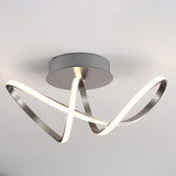 Chantelle 19.5" Modern Minimalist Aluminum Loop Integrated LED Semi Flush Mount - JONATHAN Y
