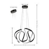 Euphoria 18.5" Contemporary Designer Aluminum/Iron Scribble Integrated LED Pendant Light - JONATHAN Y