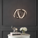 Euphoria 18.5" Contemporary Designer Aluminum/Iron Scribble Integrated LED Pendant Light - JONATHAN Y
