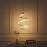 Whirl Modern Minimalist Aluminum/Iron Abstract Integrated LED Pendant Gold Painting – AI-ON