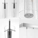 Mium Modern Style Iron/Crystal/Glass Integrated LED Linear Pendant - JONATHAN Y