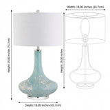 Montreal 29" Glass/Acrylic LED Table Lamp Ice Blue – DIM