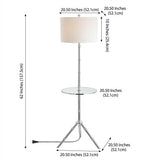 Hall 62" Metal LED Side Table Floor Lamp Chrome – DIM