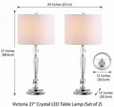 Victoria 27" Crystal LED Table Lamp Set 2 Clear (Set of 2) – DIM