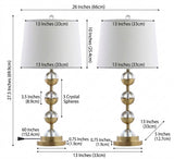 Avery 27.5" Crystal LED Table Lamp Set 2 Clear/Brass Gold (Set of 2) – DIM