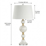 Maddie 30" Glass/Crystal LED Table Lamp White – DIM