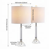 Dana 19.5" Crystal Column/Metal LED Table Lamp Set 2 Clear – DIM