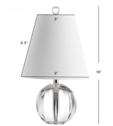 Goddard 16" Crystal Ball/Metal LED Table Lamp - JONATHAN Y