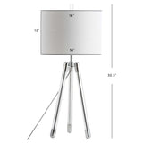 Wyman 30.5" Surveyor's Tripod Crystal/Metal LED Table Lamp - JONATHAN Y