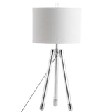 Wyman 30.5" Surveyor's Tripod Crystal/Metal LED Table Lamp - JONATHAN Y