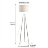 Arliss 60" Surveyor's Tripod Metal/Crystal LED Floor Lamp Chrome – DIM