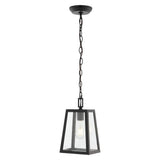 Glendale 6.75" Farmhouse Industrial Iron/Glass Outdoor LED Pendant - JONATHAN Y