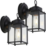 Boston 4.25" Farmhouse Industrial Iron/Glass Outdoor LED Sconce - JONATHAN Y