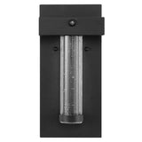 Horizone 5.5" Minimalist Industrial Iron/Glass Seeded Glass with Dusk-to-Dawn Sensor Integrated LED Outdoor Sconce - JONATHAN Y
