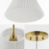Alden 14.25" 1-Light Classic French Country Iron LED Pendant with Pleated Shade - JONATHAN Y