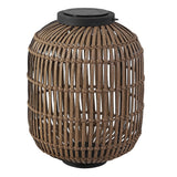 Nara 20.5" Modern Global Faux Rattan Integrated Indoor/Outdoor LED Solar Powered Lantern