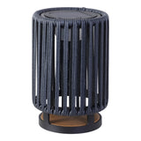 Sawara Modern Minimalist Faux Rattan Integrated Indoor/Outdoor LED Solar Powered Lantern