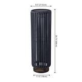Sawara Modern Minimalist Faux Rattan Integrated Indoor/Outdoor LED Solar Powered Lantern