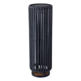 Sawara Modern Minimalist Faux Rattan Integrated Indoor/Outdoor LED Solar Powered Lantern