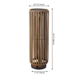 Sawara Modern Minimalist Faux Rattan Integrated Indoor/Outdoor LED Solar Powered Lantern