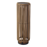 Sawara Modern Minimalist Faux Rattan Integrated Indoor/Outdoor LED Solar Powered Lantern
