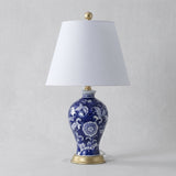 Grace 24" Floral LED Table Lamp Navy/White – OFF