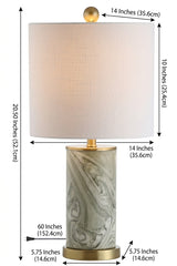 Swirl 20.5" Ceramic LED Table Lamp Gray/Green – DIM