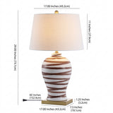 Joelie 29" Ceramic LED Table Lamp Brown/White – DIM