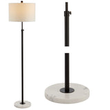 June 65" Adjustable Metal/Marble LED Floor Lamp