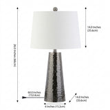 Wells 26" Hammered Metal LED Table Lamp Black Nickel – DIM