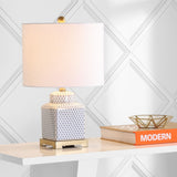 Cleo 21.5" Ceramic/Metal Ginger Jar LED Table Lamp